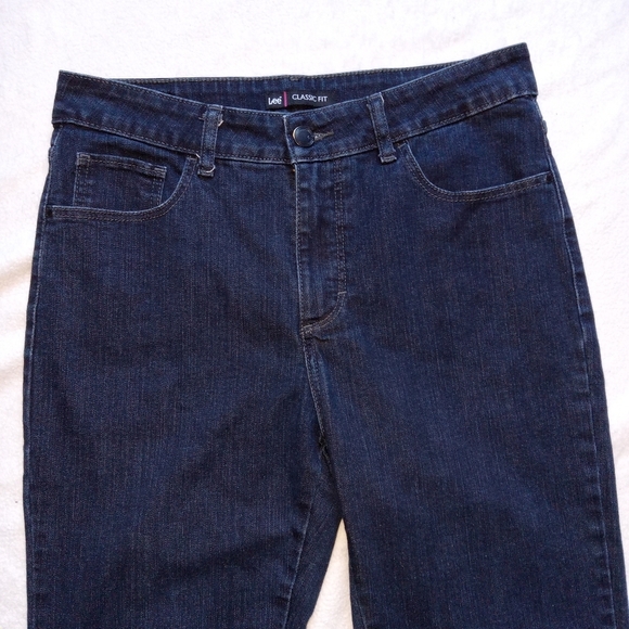 LEE Classic Fit Hi-Rise Dark Denim Straight Leg Jeans size 12 - Picture 3 of 11